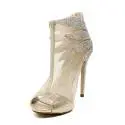 Ikaros sandalo tronchetto gioiello elegante spuntato con tacco alto colore oro articolo B 2608 ORO