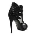 Ikaros sandalo tronchetto gioiello elegante spuntato con tacco alto colore nero articolo B 2608 NERO
