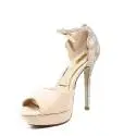 Ikaros sandalo gioiello elegante con tacco alto color cipria articolo B 2708 NUDE