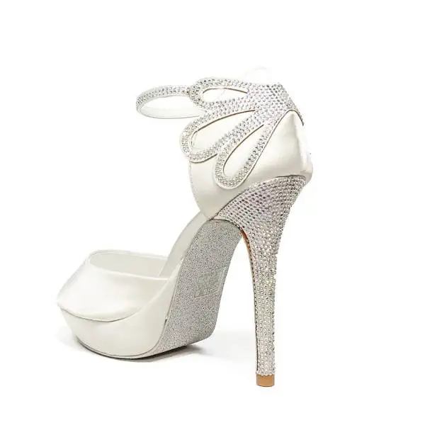 Ikaros sandal jewel with high heels white color article B 2708 BIANCO