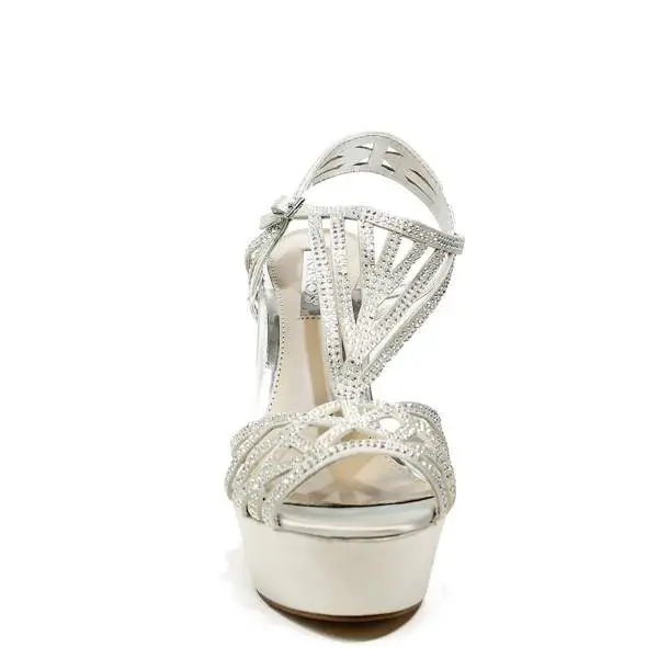 Ikaros sandalo gioiello elegante con tacco alto colore argento articolo B 2716 ARGENTO