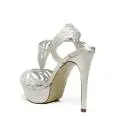 Ikaros sandal jewel with high heels silver color article B 2716 ARGENTO
