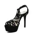 Ikaros sandalo gioiello elegante con tacco alto colore nero articolo B 2716 NERO