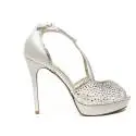 Ikaros sandal jewel with high heels silver color article B 2724 ARGENTO