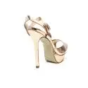 Ikaros sandal mirrored material with high heels champagne color article B 2707 CHAMPAGNE