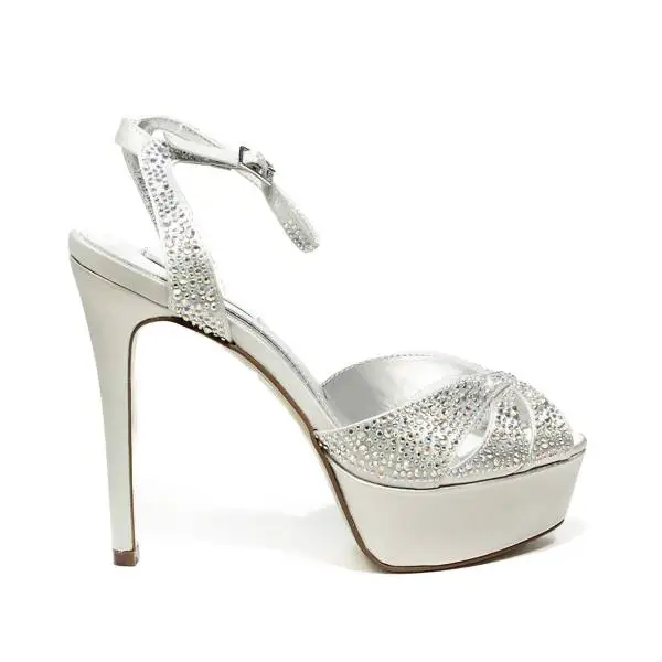 Ikaros sandal jewel with high heels silver color article B 2714 ARGENTO