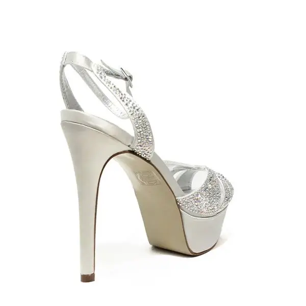 Ikaros sandalo gioiello elegante con tacco alto colore argento articolo B 2724 ARGENTO