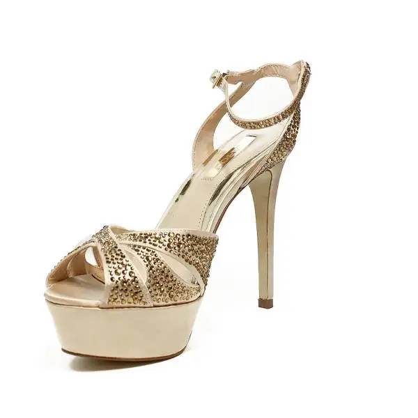 Ikaros sandalo gioiello elegante con tacco alto color oro articolo B 2714 ORO