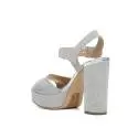 NERO GIARDINI P717861DE 705 GHIACCIO sandalo elegante donna con tacco spesso, color ghiaccio