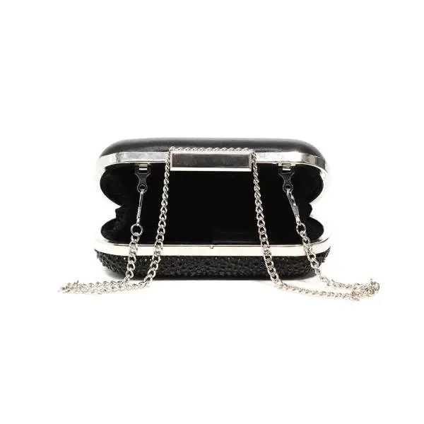 Ikaros jewels clutch bag woman black color with shoulder chain article BB 2710