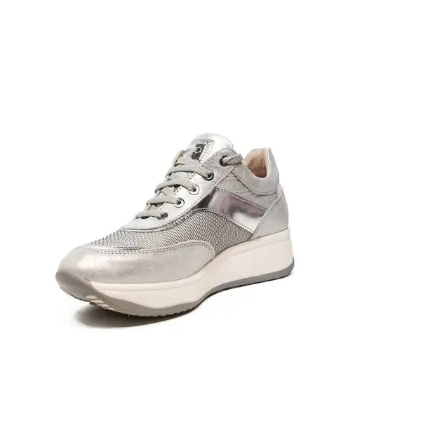 Liu Jo women sneaker with mid wedge silver color article UB23041A