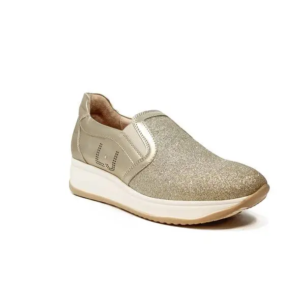Liu Jo women sneaker slip on with mid wedge platinum color article UB23049A