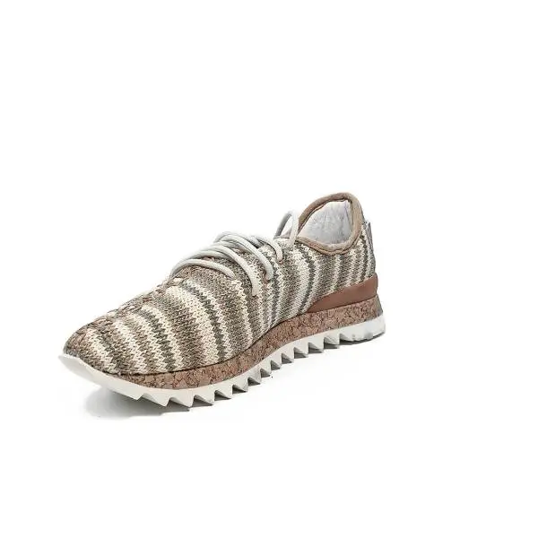 Apepazza sneaker in fabric off white and beige color article DLY22