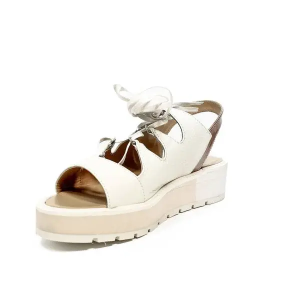 Apepazza sandalo basso glitterato con lacci color bianco sporco articolo DLS03