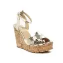 Apepazza sandal with high wedge gold mirrored color article FRT47
