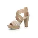 Nero Giardini sandalo donna con tacco alto colore beige articolo P717551D 410
