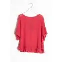 Sandro Ferrone M16 MA2453 PE17 ROSSO camicia caftano donna bordi plisse color rosso