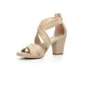 Nero Giardini women sandal with mid high heel sand color article P717590D 410