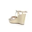 Nero Giardini sandalo donna con zeppa alta color platino articolo P717622D 415
