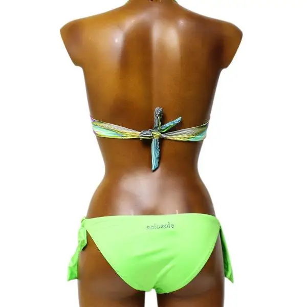 SoloSole ART.7313 TD green color swimsuit, two briefs and one bra