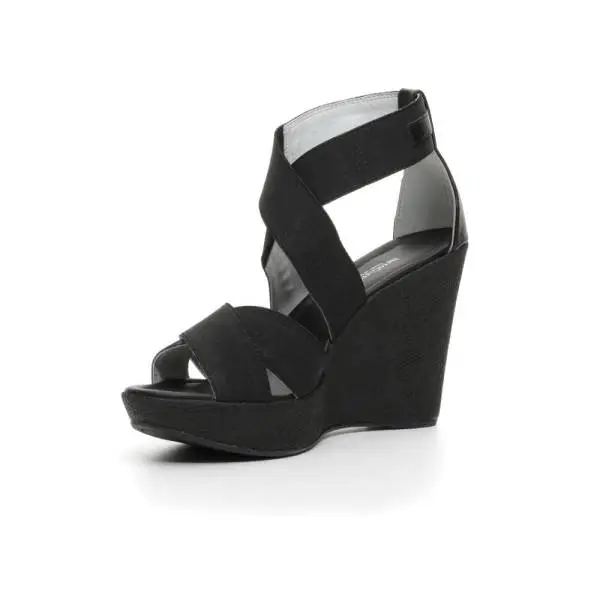 Nero Giardini sandalo donna con zeppa alta colore nero articolo P717640D 100 