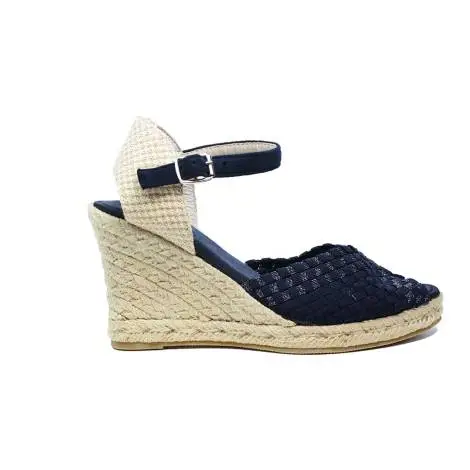 Woz elastic sandal with blunted tip and rope 70 article UP361 BLUE