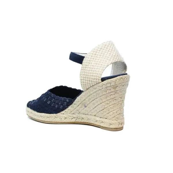 Woz elastic sandal with blunted tip and rope 70 article UP361 BLUE