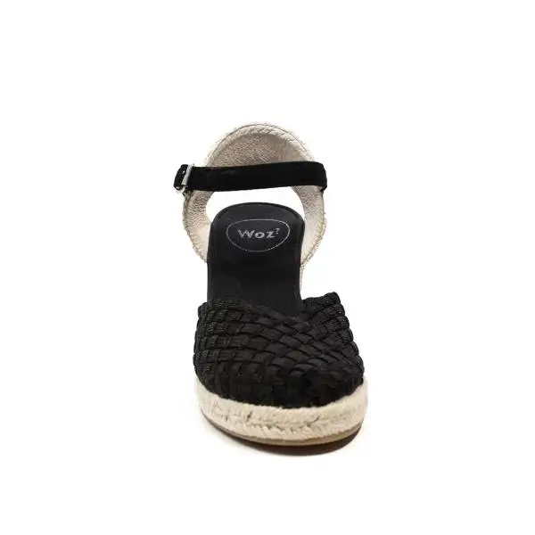 Woz elastic sandal with blunted tip and rope 70 article UP365 BLACK GLITTER