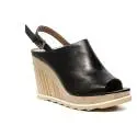 Carmens women sandal with high wedge black color article 39099 Nero Oregon