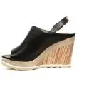Carmens women sandal with high wedge black color article 39099 Nero Oregon