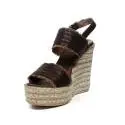 Zoe Italy women sandal with high wedge brown color article COR100/02