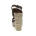 Zoe Italy women sandal with high wedge brown color article COR100/02