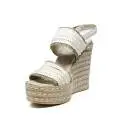 Zoe Italy women sandal with high wedge white color article COR100/02