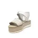 Zoe Italy women sandal with mid wedge banded on the ankle white color article CU50/07