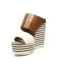 Zoe Italy women sandal with high wedge white and leather color article MIC100/02
