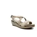Geox sandal for women made in leather with bands champagne color article D72P6A 0BCSK CH6B5