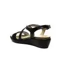 Geox sandal for women made in leather with bands black color article D72P6A 0BCSK C9999
