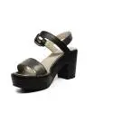 Geox sandal for women with high heels made in leather with black color bands article D724SA 0AJ54 C1223