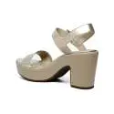 Geox sandal for women with high heels made in leather with beige color bands article D724SA 0AJ54 C2LH6