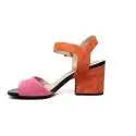 Geox sandalo con tacco medio alto color arancio e rosa articolo D724UB 00021 CE82T