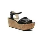 Geox sandal with high wedge black color article D724VA 000LC C9999