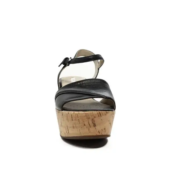 Geox sandal with high wedge black color article D724VA 000LC C9999