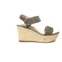 Maria Mare glittered sandal with high wedge champagne color article 66809