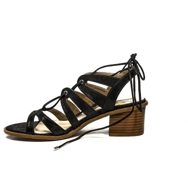 Maria Mare sandalo glitterato con tacco medio alto colore nero articolo 66750