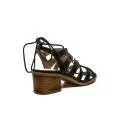 Maria Mare sandal glittered with mid high heels black color article 66750