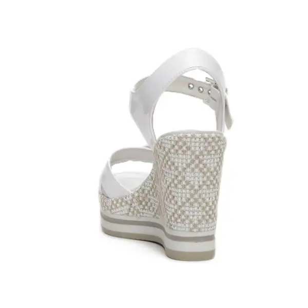 Nero Giardini sandalo donna con zeppa color bianco articolo P717700D 707