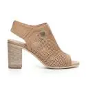 Nero Giardini sandal senior woman with perforated ad in skin-colored leather Article P717781D 400