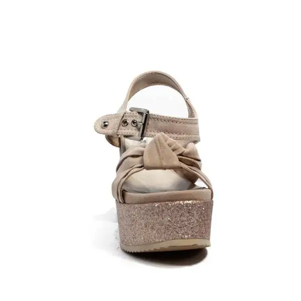 Francesco Milano Suede sandal with powder glittered wedge articleN10-23T