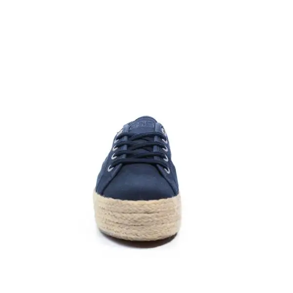 Napapijri blu sneaker with straw wedge article 14738788/N65 