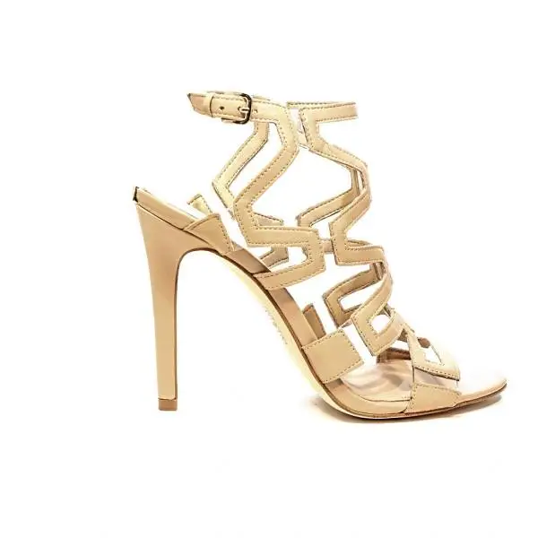 Guess suede sandal with high heels beige color article FLPDT2 LEA03 BEIGE